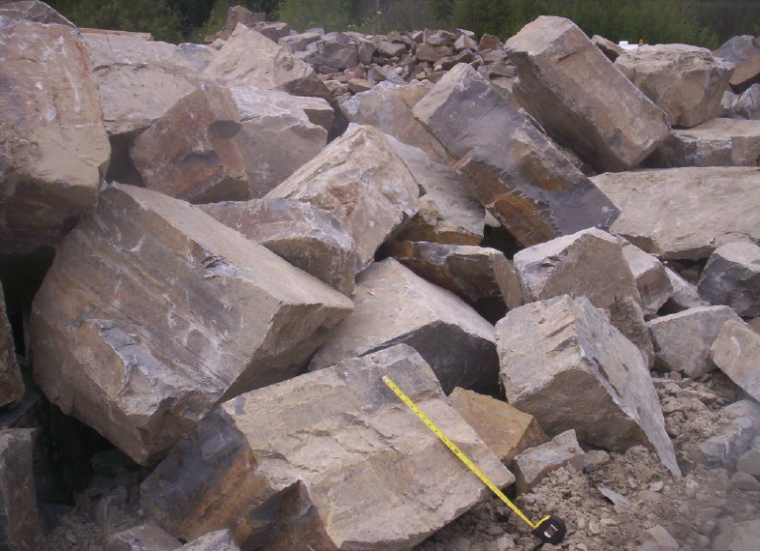 Cranbrook BC quarry for Moyie Rust Iron Stone